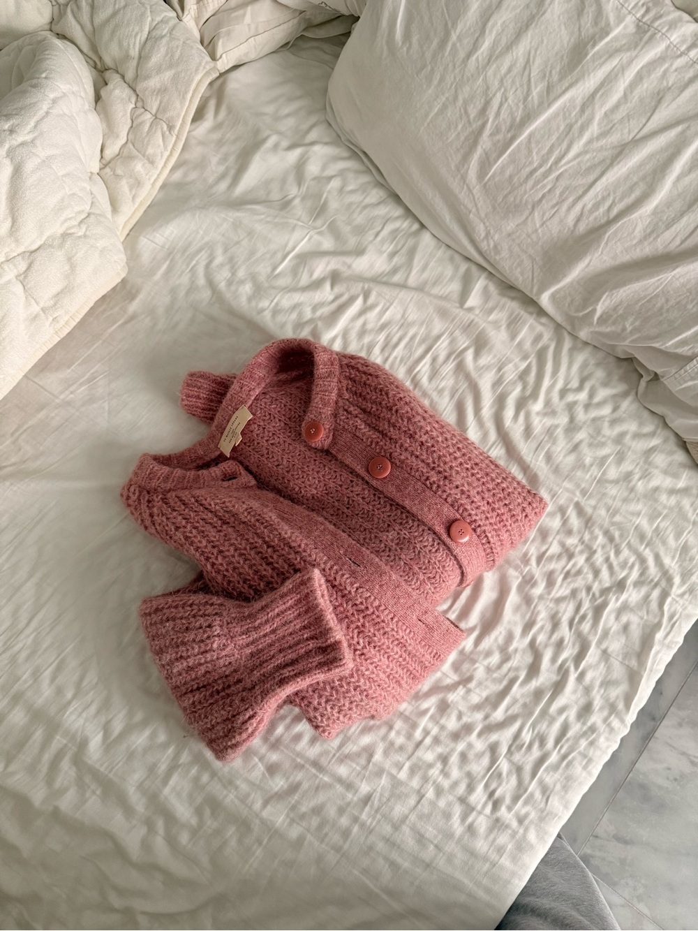 Sezane Emile Cardigan Mottled Pink